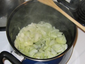 leeks_02 Frying some onion.