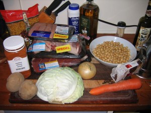 cocido01 Ingredients for Cocido