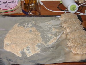 cocido18 Croquettes prepared to be fried.